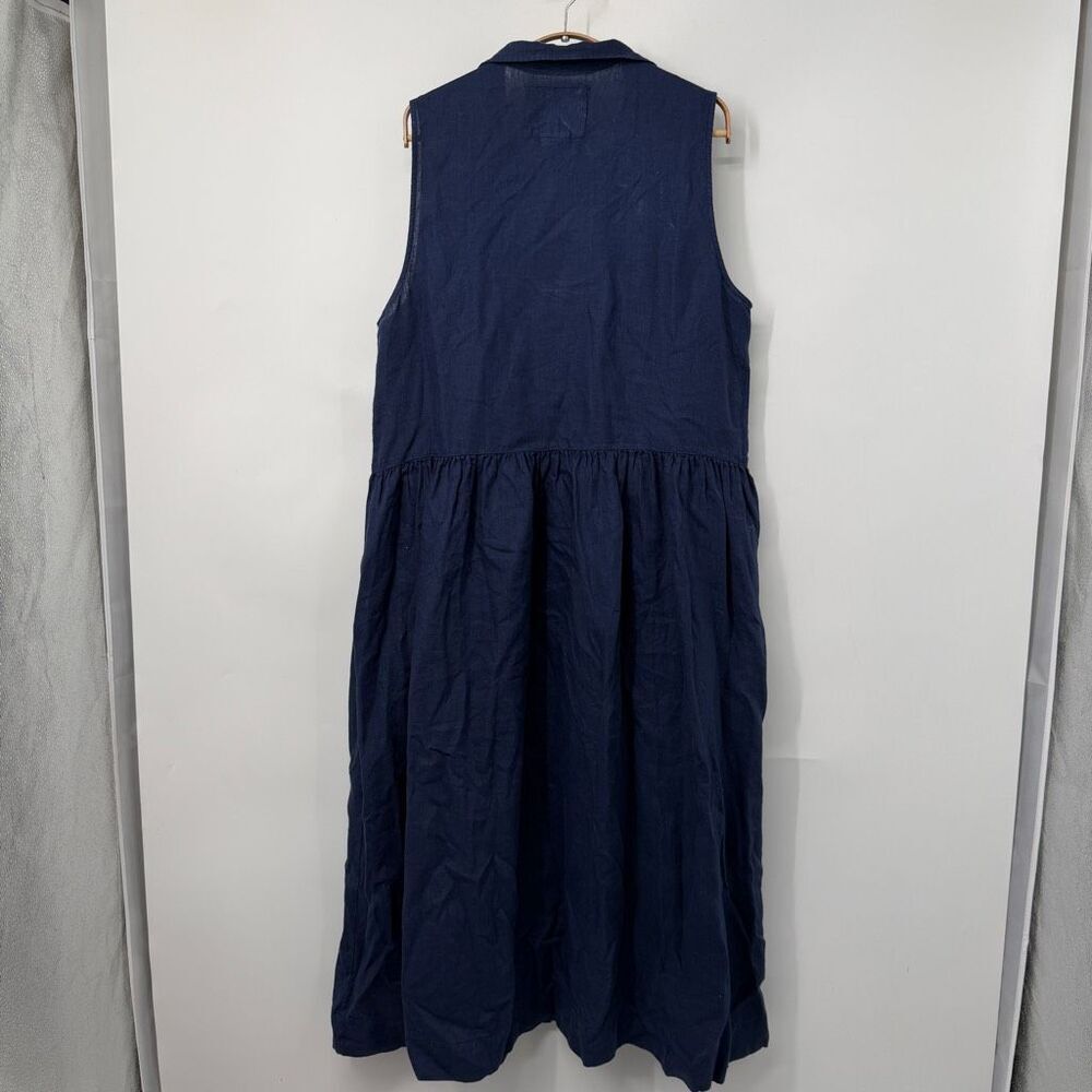 Frank & Eileen Blue Daphne Popover Sleeveless Maxi Shirt Dress Size XL - Picture 8 of 11
